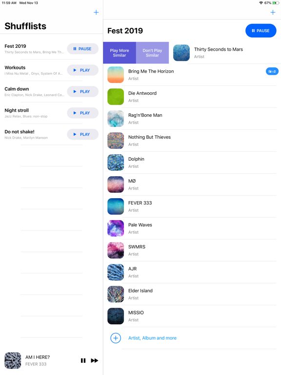 Shuff for Apple Music iPad screenshot 1 - Music app