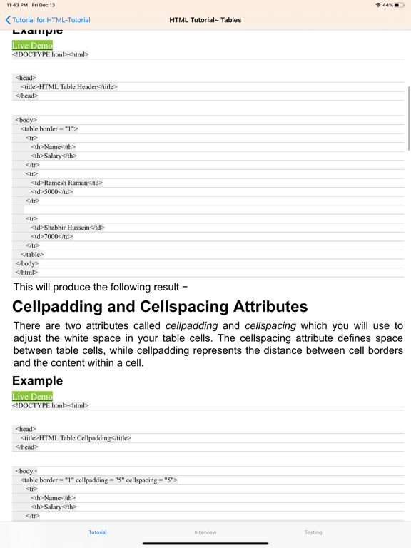 Tutorial for HTML iPad screenshot 5 - Reference app