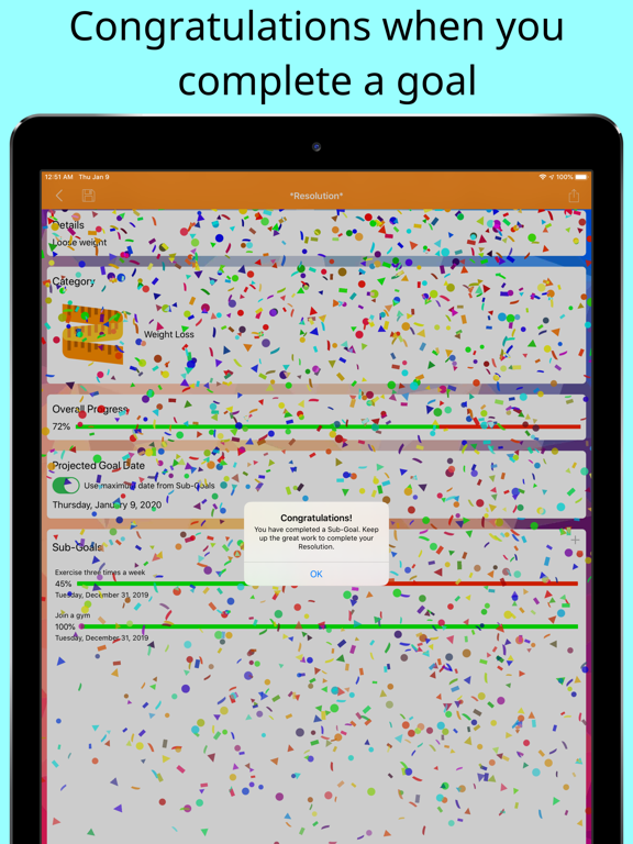 Yearly Resolutions iPad screenshot 10 - Productivity app