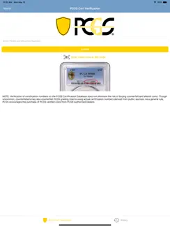PCGS Cert Verification iPad image 2