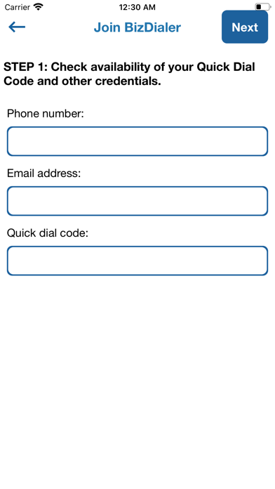 BizDialer iPhone screenshot