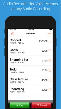 iRecorder Pro Audio Recorder screenshot 1