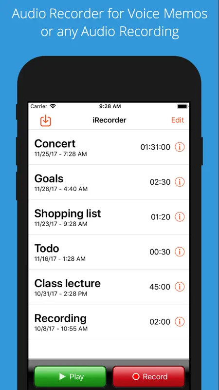 iRecorder Pro Audio Recorder screenshot 1 of 5
