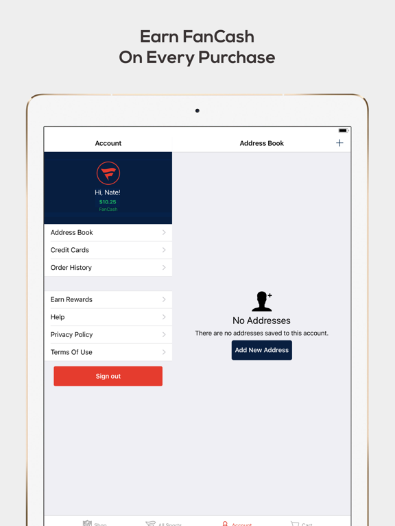 Fanatics NFL Shop iPad screenshot 5 - Sports app