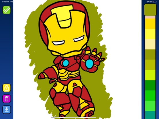 Colouring Superheroes iPad screenshot