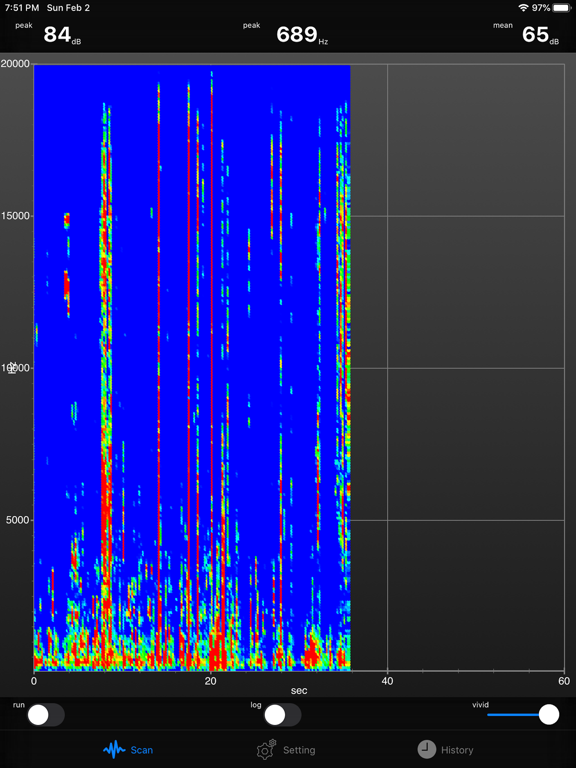 Screenshot #4 pour Voice Spectrogram Logger