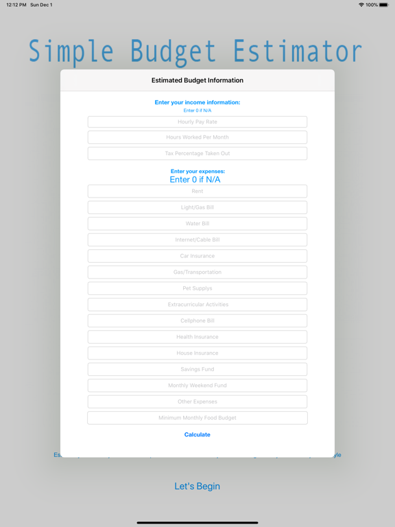 Screenshot #6 pour Simple Budget Estimator