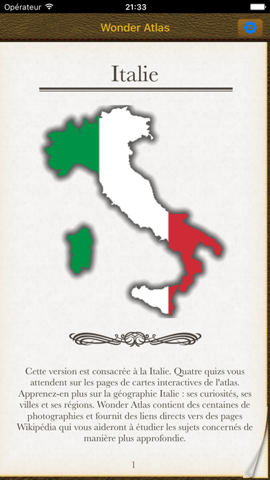 Screenshot #1 pour Italie. Le quiz Wonder Atlas