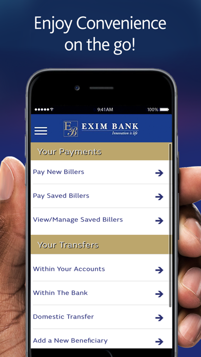 Screenshot #1 pour Exim Online Banking DJPersonal