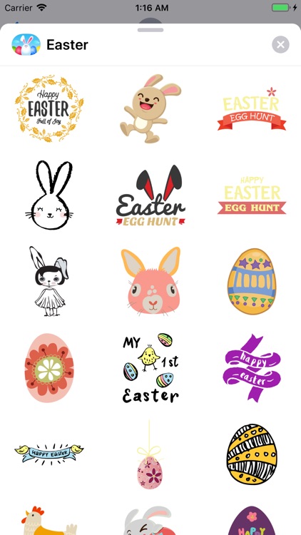 Happy Easter Bunny Stickers IM