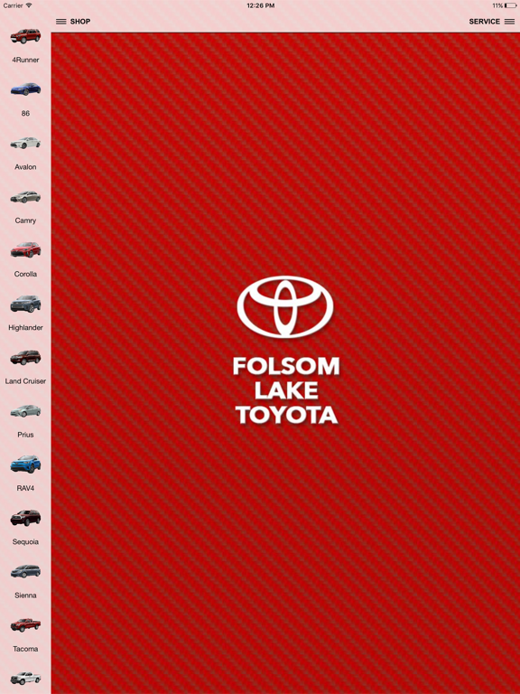 Folsom Lake Toyota iPad screenshot 1 - Shopping app