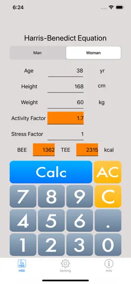 Game screenshot Harris Benedict Equation mod apk