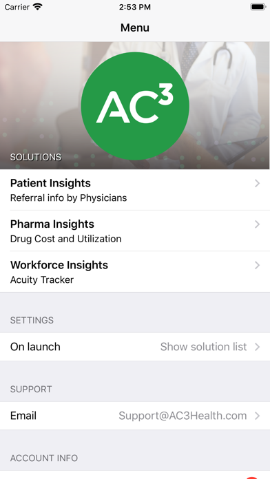 AC3 Health iPhone screenshot 1 - Finance app