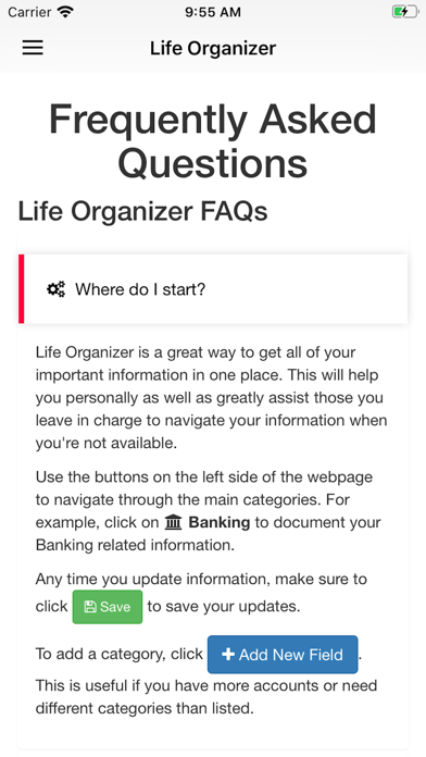 Life Organizer & Estate Plan iPhone screenshot