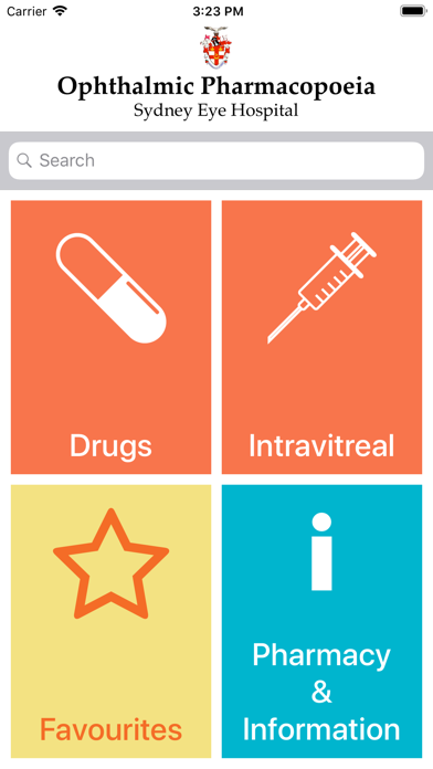 Sydney Eye Hosp. Pharmacopoeia Screenshot