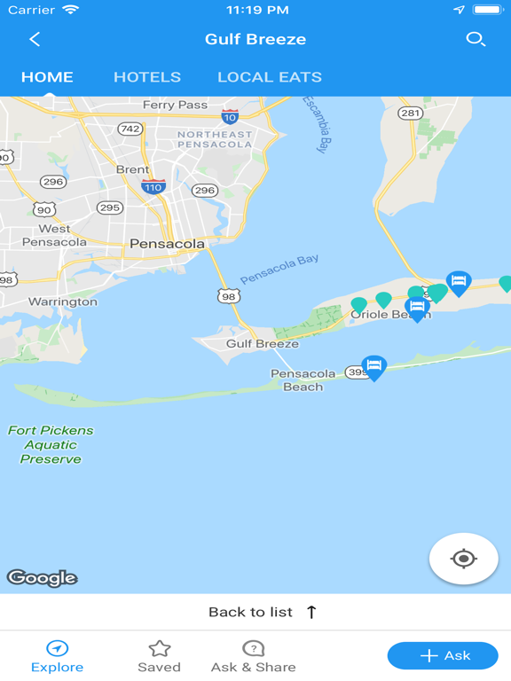 PensacolaBeach.App iPad screenshot 3 - Travel app
