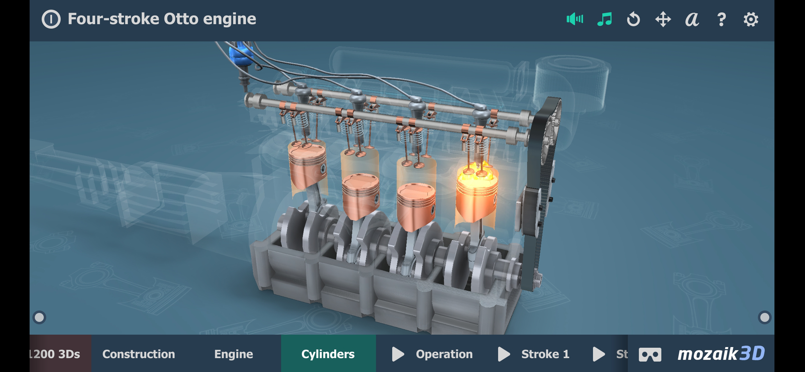 Four-stroke Otto engine 3D