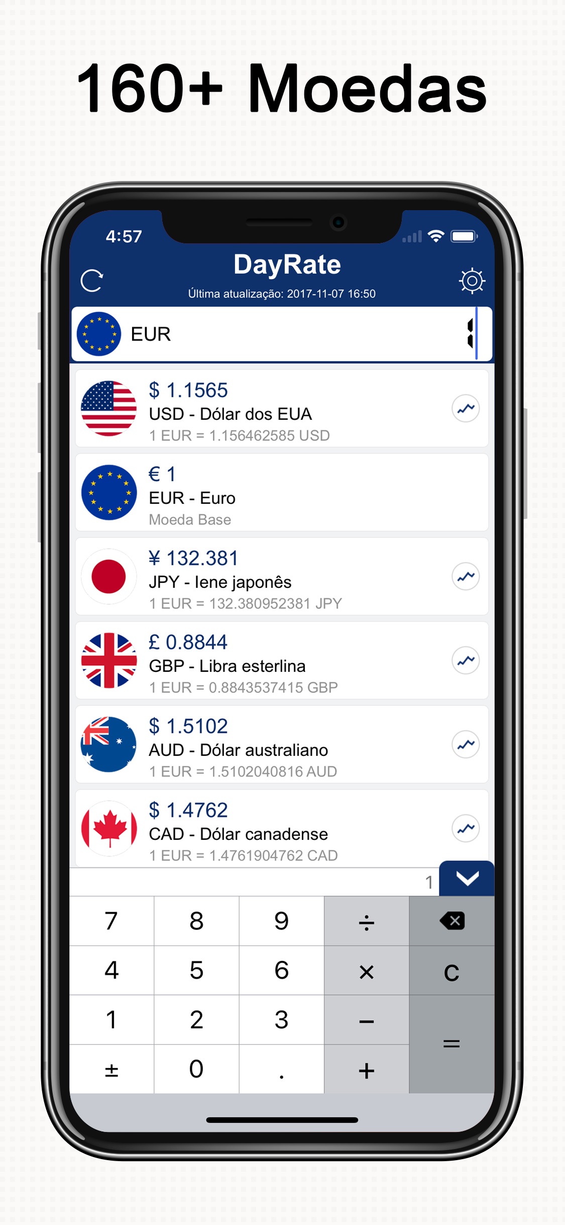 Screenshot do app DayRate Pro - Moeda Conversor