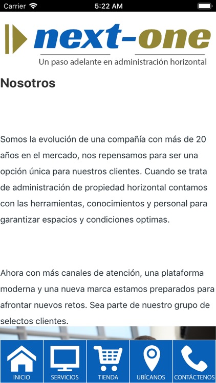 Next- one administración