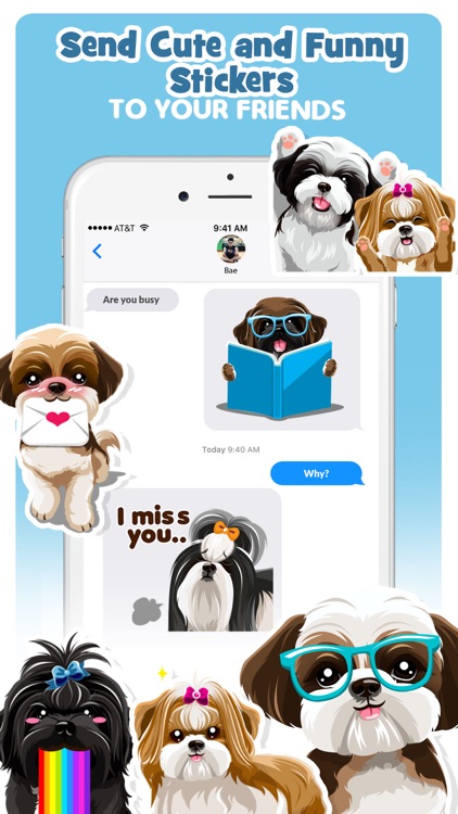 Shih Tzu Dog Emojis Stickers screenshot-3