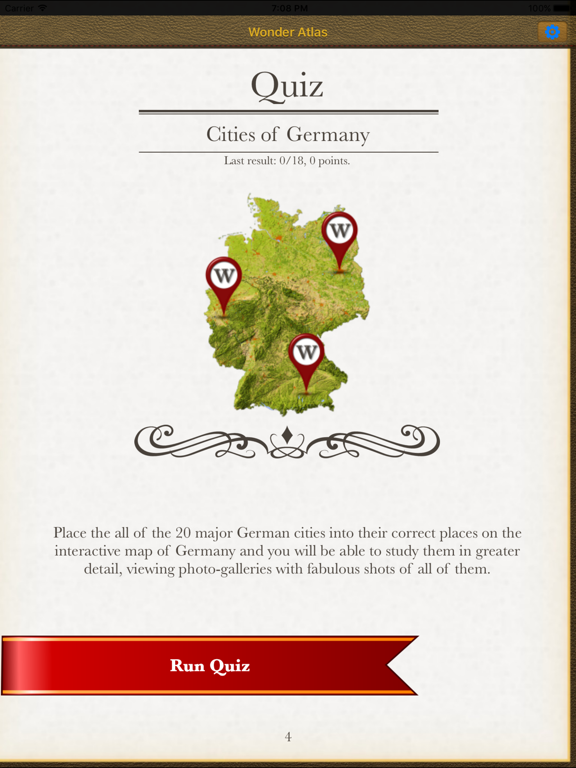 Germany. The Wonder Atlas Quiz iPad screenshot