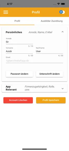 Game screenshot Berichtsheftapp apk