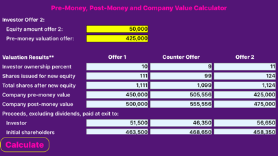 Screenshot #2 pour Company Valuation Calculator