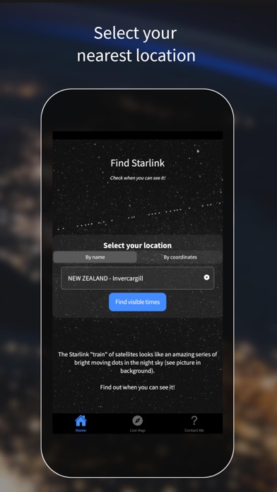 Find Starlink Satellites Screenshot