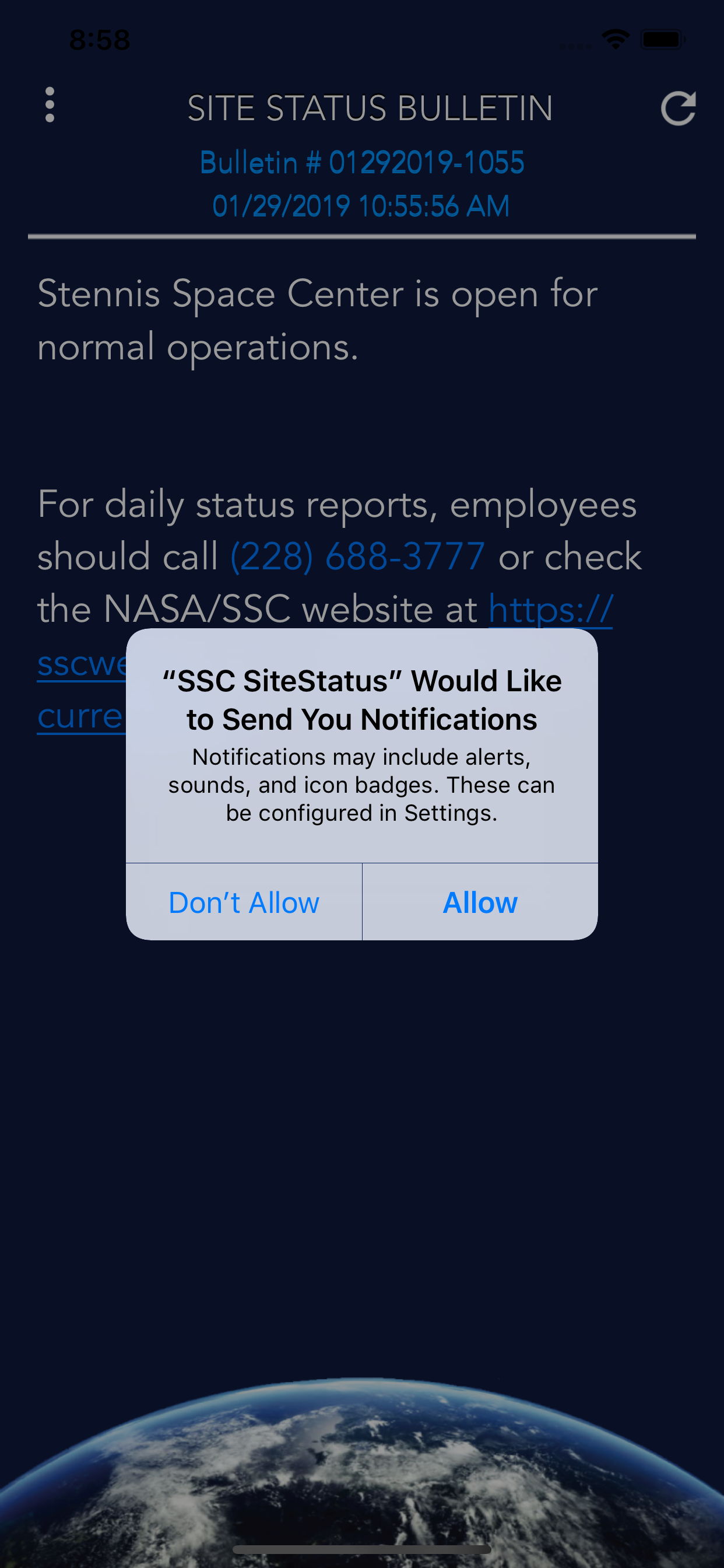 SSC Site Status