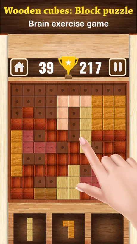 Wooden cubes: Block puzzle