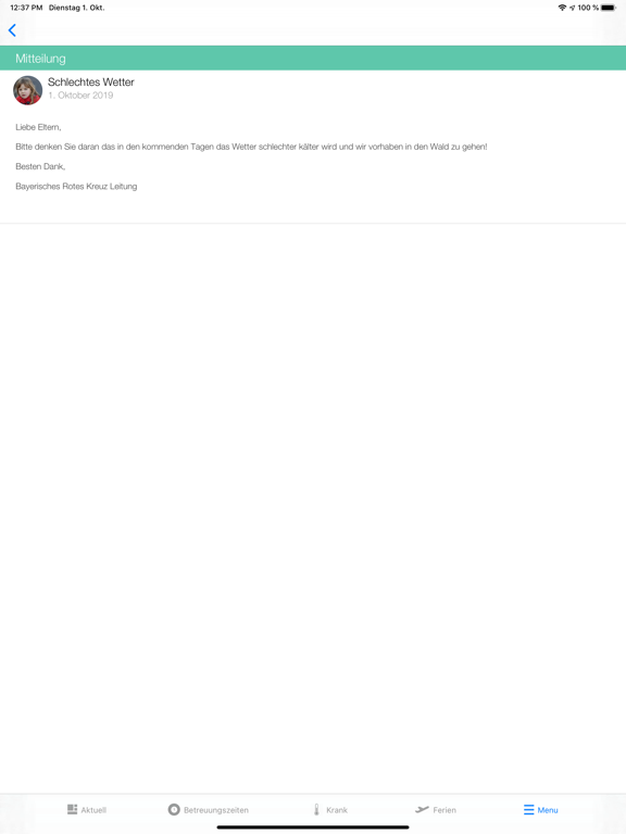 BRK Kita Eltern iPad screenshot