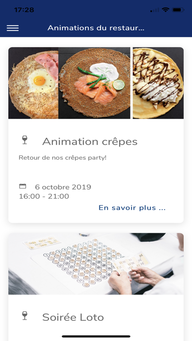 Restaurant SNG Menu Screenshot