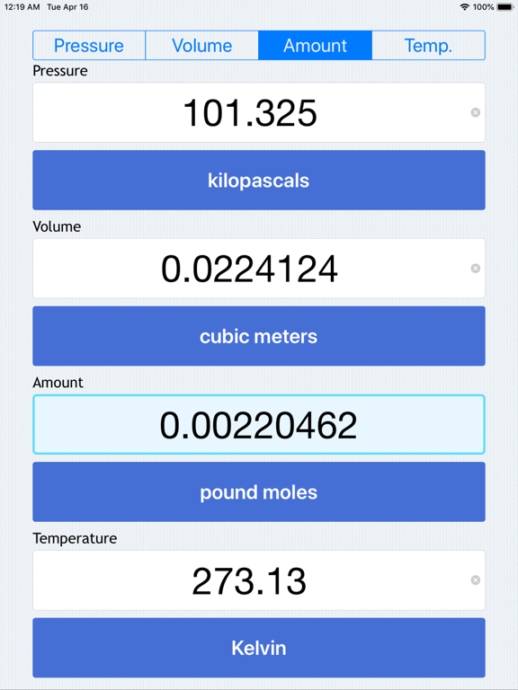 Screenshot #6 pour PVnRT - Ideal Gas Calculator
