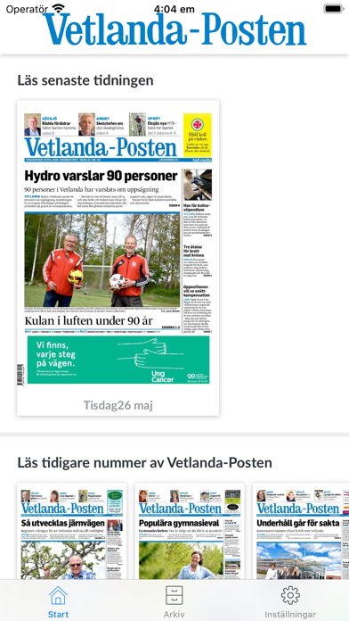 Vetlanda-Posten e-tidning Screenshot