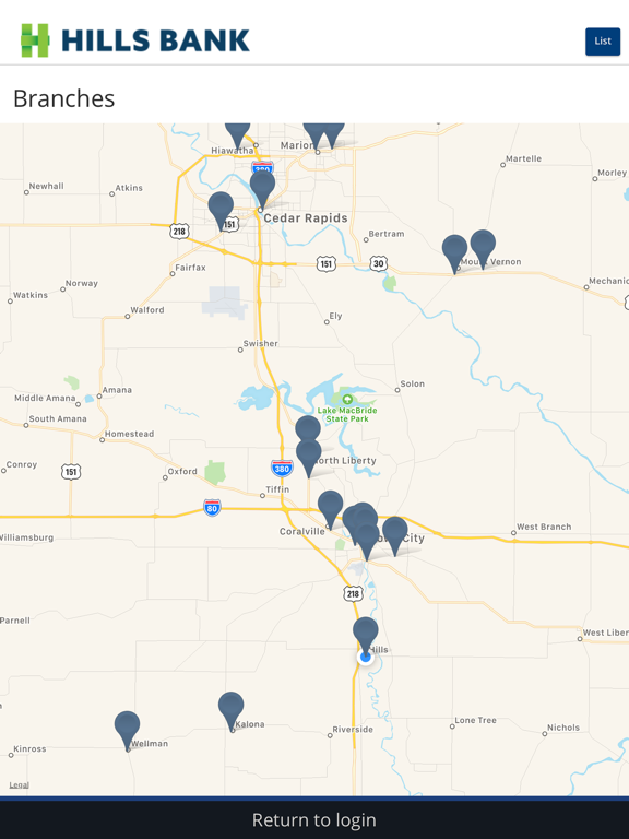 Hills Bank mobile iPad screenshot 4 - Finance app