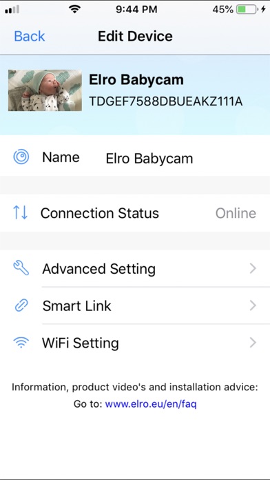 Elro Babycam Screenshot