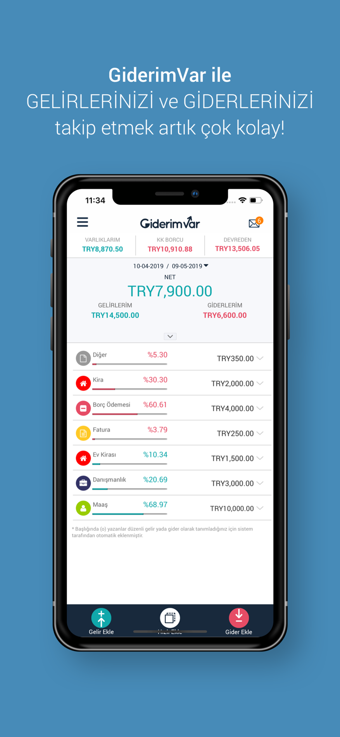 GiderimVar - Gelir Gider Takip