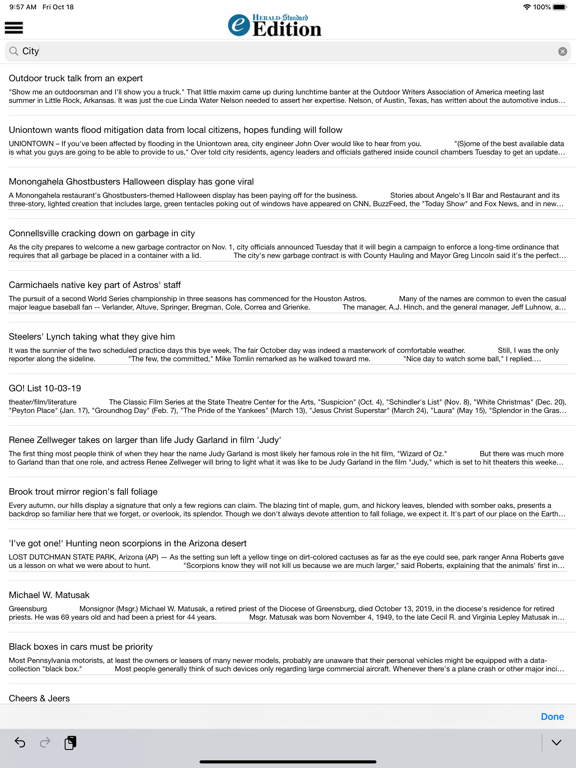 HeraldStandard.com e-Edition iPad screenshot