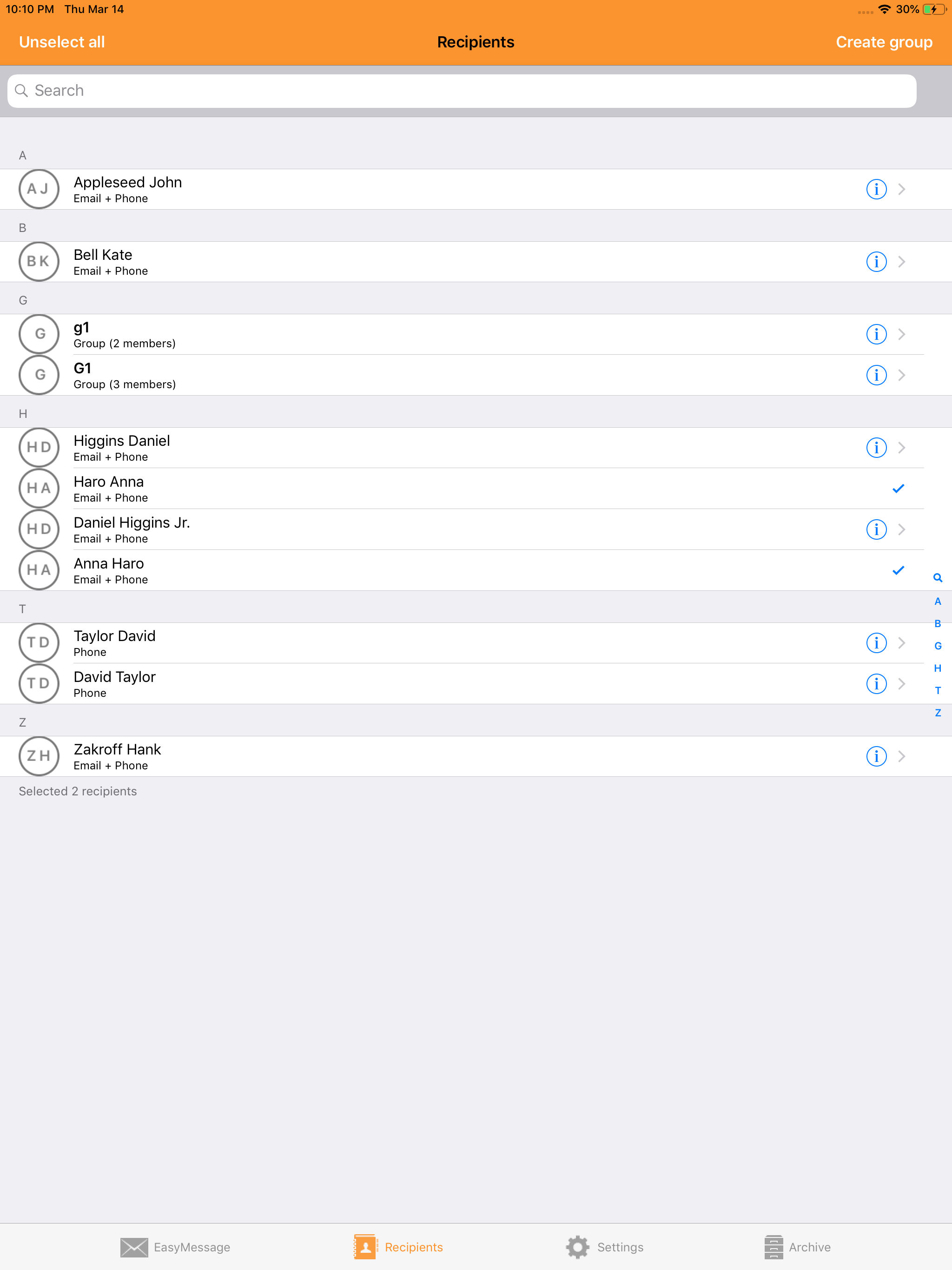 Easy Message - Group Mass Text screenshot 14