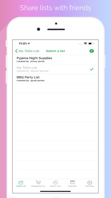 ELists screenshot