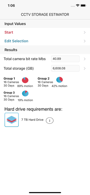 CCTV Storage Estimator