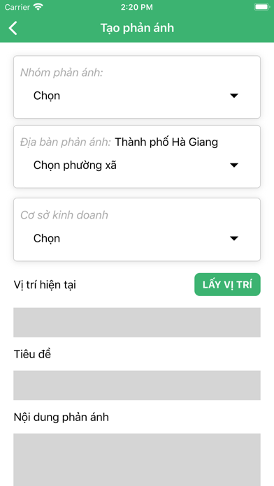 Phản ánh VSATTP Screenshot