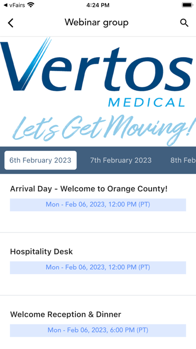 Vertos Medical Events Screenshot