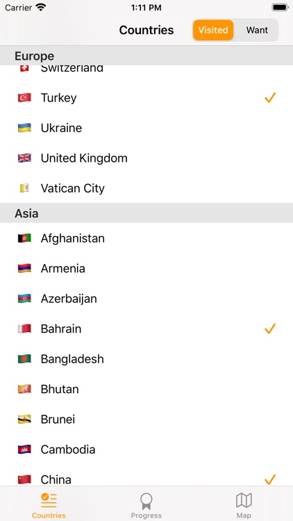 Visited Countries screenshot-3