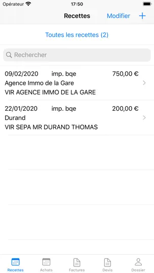 Capture d'écran de Gestion Micro-Entrepreneur sur iPhone 6