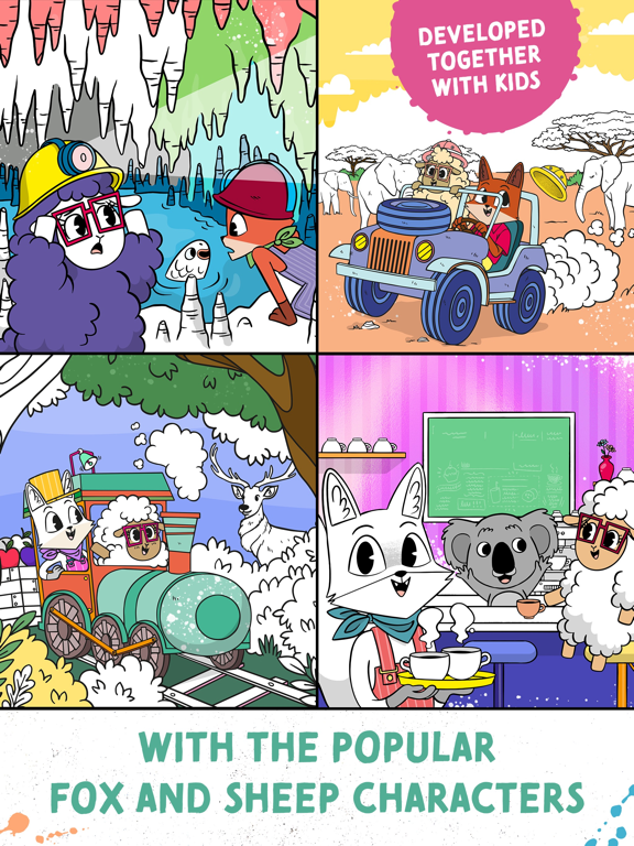 Coloring Fun with Fox & Sheep iPad screenshot 5 - Education app