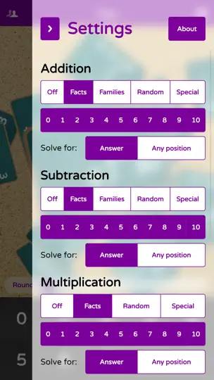 Captura de pantalla de TouchNumbers Flash Cards en iPhone 4