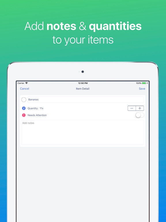 Grocery List ◎ iPad screenshot 4 - Shopping app
