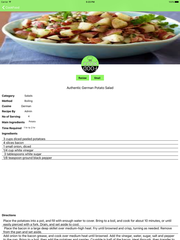 CookFood iPad screenshot
