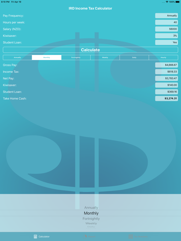 Screenshot #4 pour IRD Income Tax Calculator